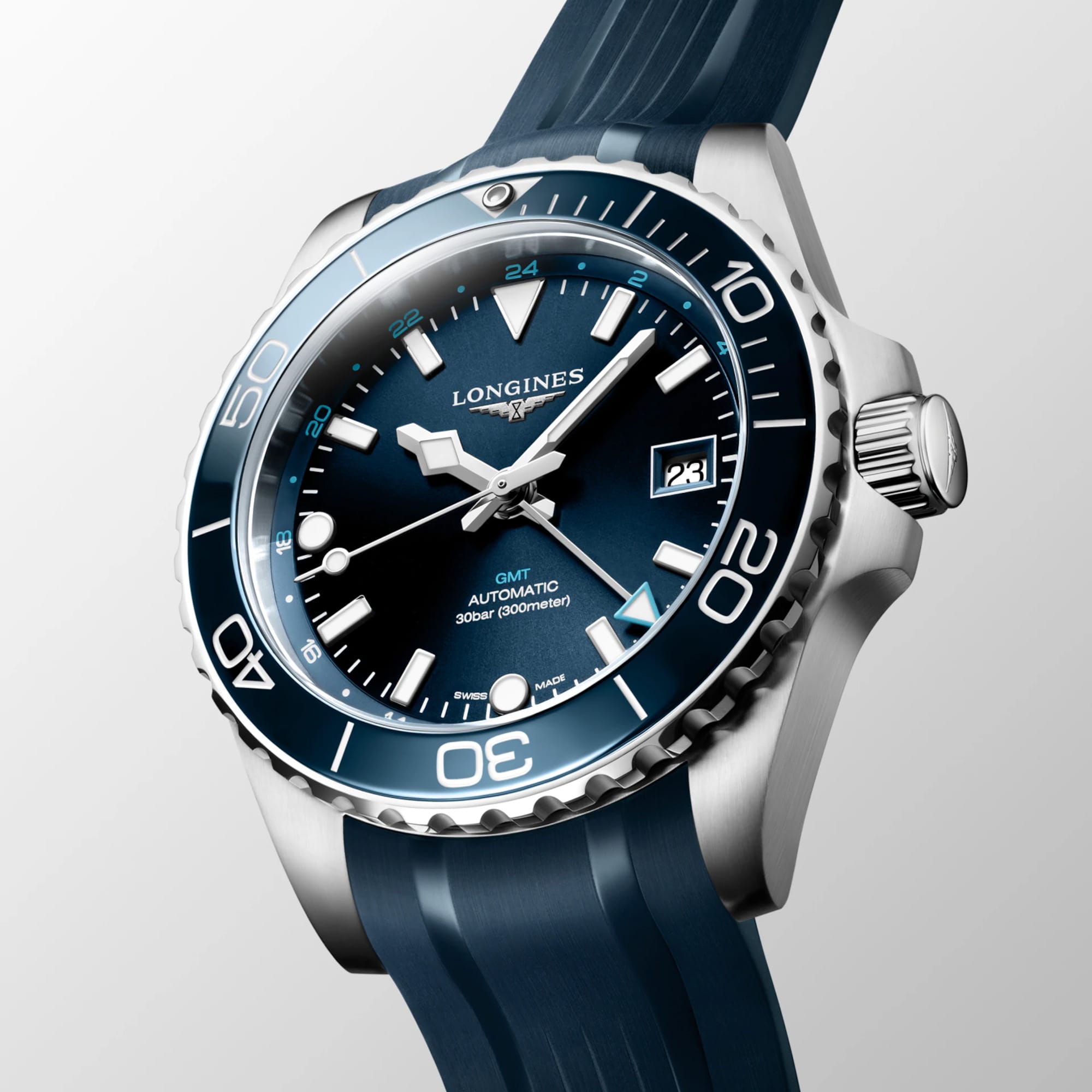 Longines Hydro Conquest Automatic GMT Men's 41mm Watch L3.790.4.96.9