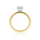 Everlasting 1.25ct TW Radiant Lab-Grown Diamond Solitaire Engagement Ring in 18ct Yellow and White Gold