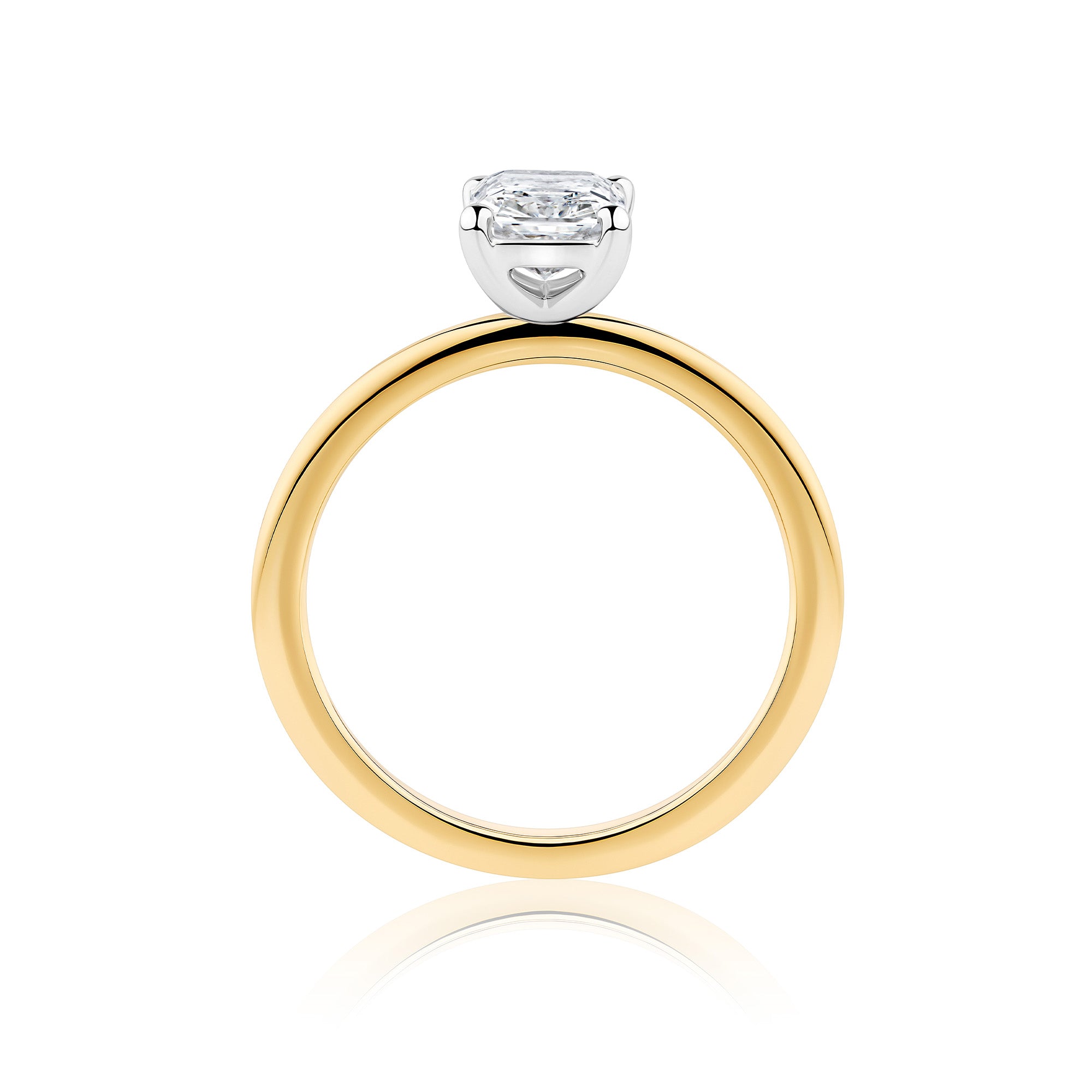 Everlasting 1.25ct TW Radiant Lab-Grown Diamond Solitaire Engagement Ring in 18ct Yellow and White Gold