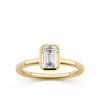 Everlasting 1.25ct TW Emerald Cut Lab-Grown Diamond Bezel Set Solitaire Engagement Ring in 18ct Yellow Gold