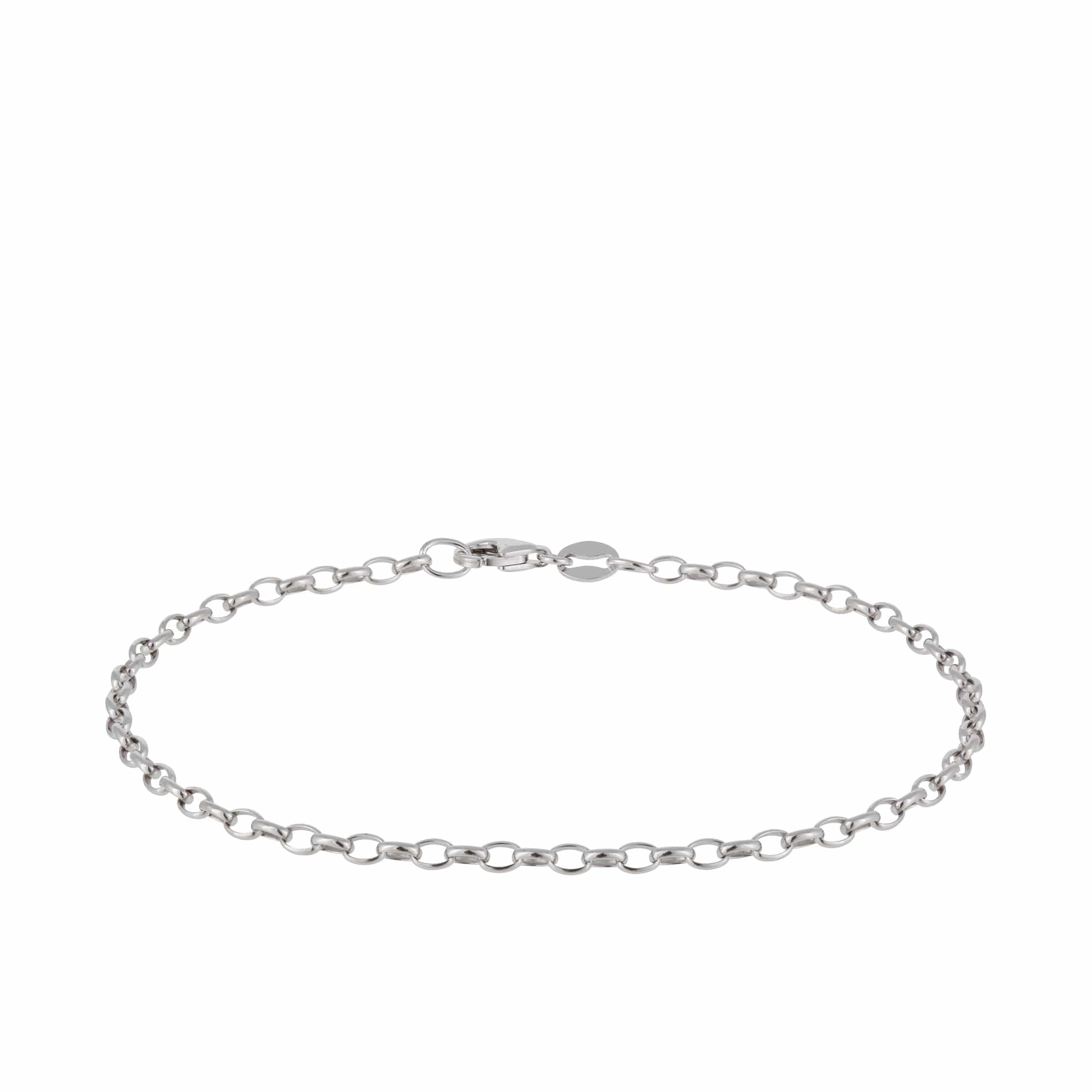 Solid Oval Belcher Link Bracelet in Sterling Silver