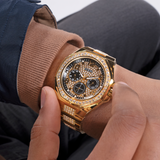 Guess Men's 46mm Gold PVD Quartz Watch GW0785G2