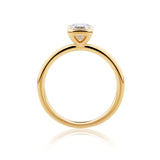 Everlasting 1.25ct TW Emerald Cut Lab-Grown Diamond Bezel Set Solitaire Engagement Ring in 18ct Yellow Gold