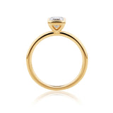 Everlasting 1.25ct TW Emerald Cut Lab-Grown Diamond Bezel Set Solitaire Engagement Ring in 18ct Yellow Gold