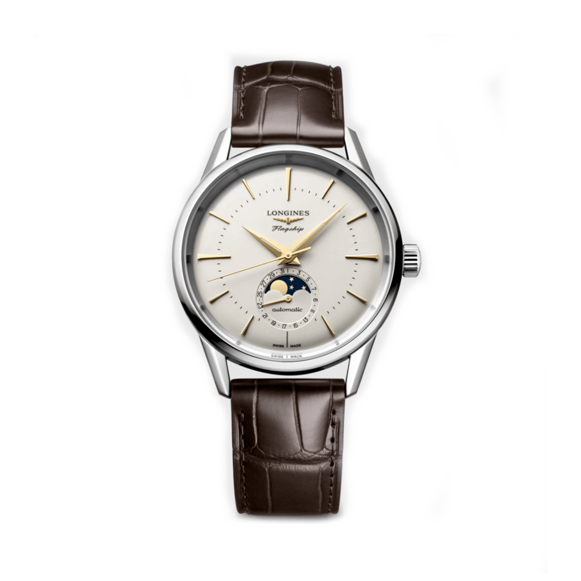 Longines Flagship Men's 38.50mm Automatic Moonphase Watch L4.815.4.78.2