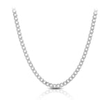 Bevelled Curb Link Chain in Sterling Silver