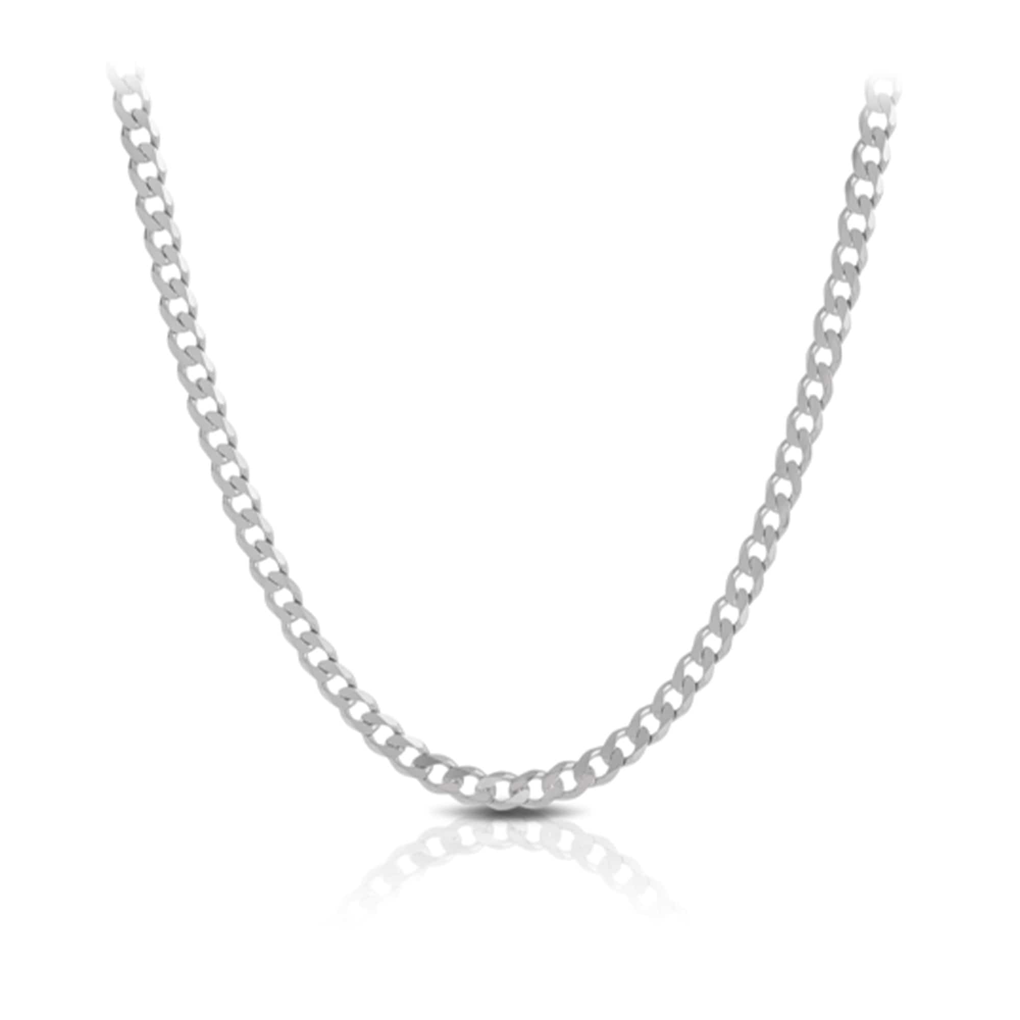 55cm Bevelled Curb Link Chain in Sterling Silver