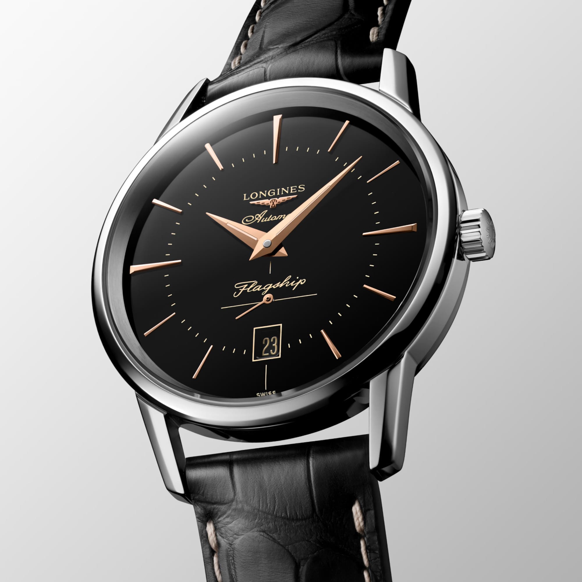 Longines Flagship Heritage Men's 38.5mm Stainless Steel Automatic Watch L4.795.4.58.0