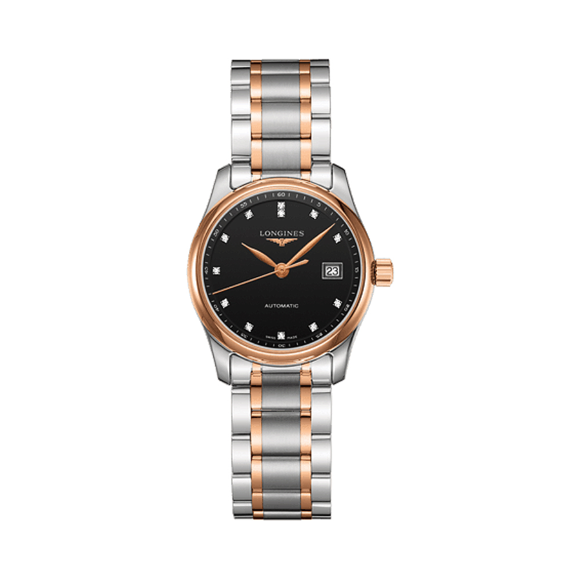 Longines Master Women's 29mm Stainless Steel & 18ct Rose Automatic Watch L2.257.5.59.7