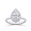 Everlasting 1.92ct TW Pear Lab-Grown Diamond Floral Halo Engagement Ring in 18ct White Gold