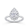 Everlasting 1.92ct TW Pear Lab-Grown Diamond Floral Halo Engagement Ring in 18ct White Gold