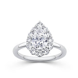 Everlasting 1.92ct TW Pear Lab-Grown Diamond Floral Halo Engagement Ring in 18ct White Gold
