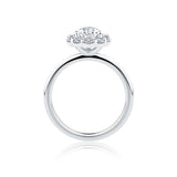 Everlasting 1.92ct TW Pear Lab-Grown Diamond Floral Halo Engagement Ring in 18ct White Gold