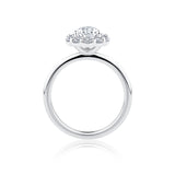 Everlasting 1.92ct TW Pear Lab-Grown Diamond Floral Halo Engagement Ring in 18ct White Gold