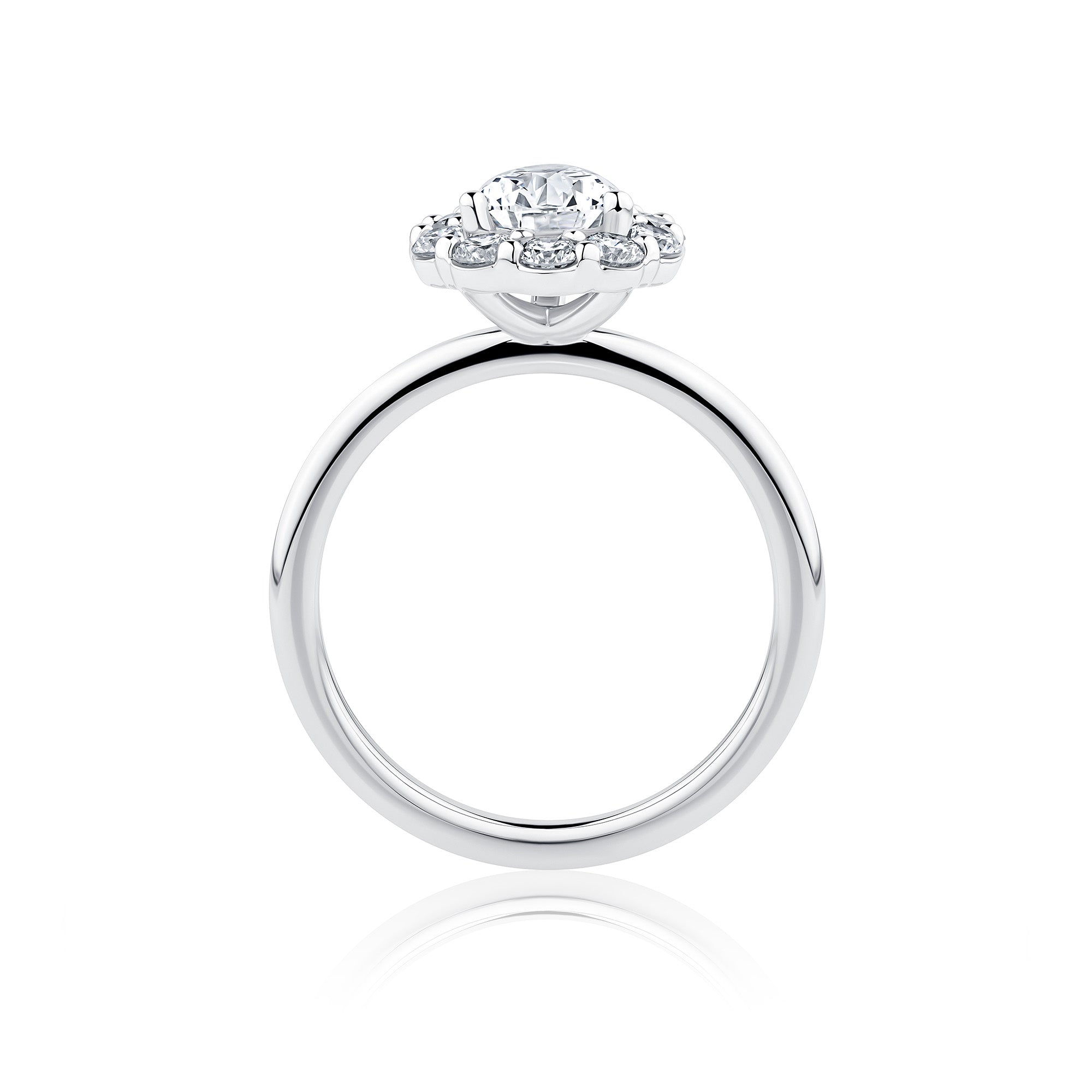 Everlasting 1.92ct TW Pear Lab-Grown Diamond Floral Halo Engagement Ring in 18ct White Gold