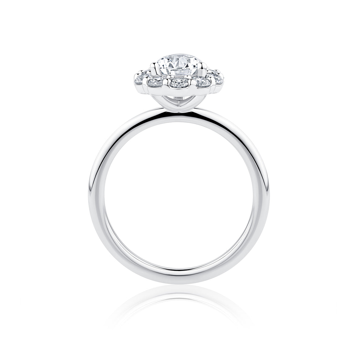 Everlasting 1.92ct TW Pear Lab-Grown Diamond Floral Halo Engagement Ring in 18ct White Gold