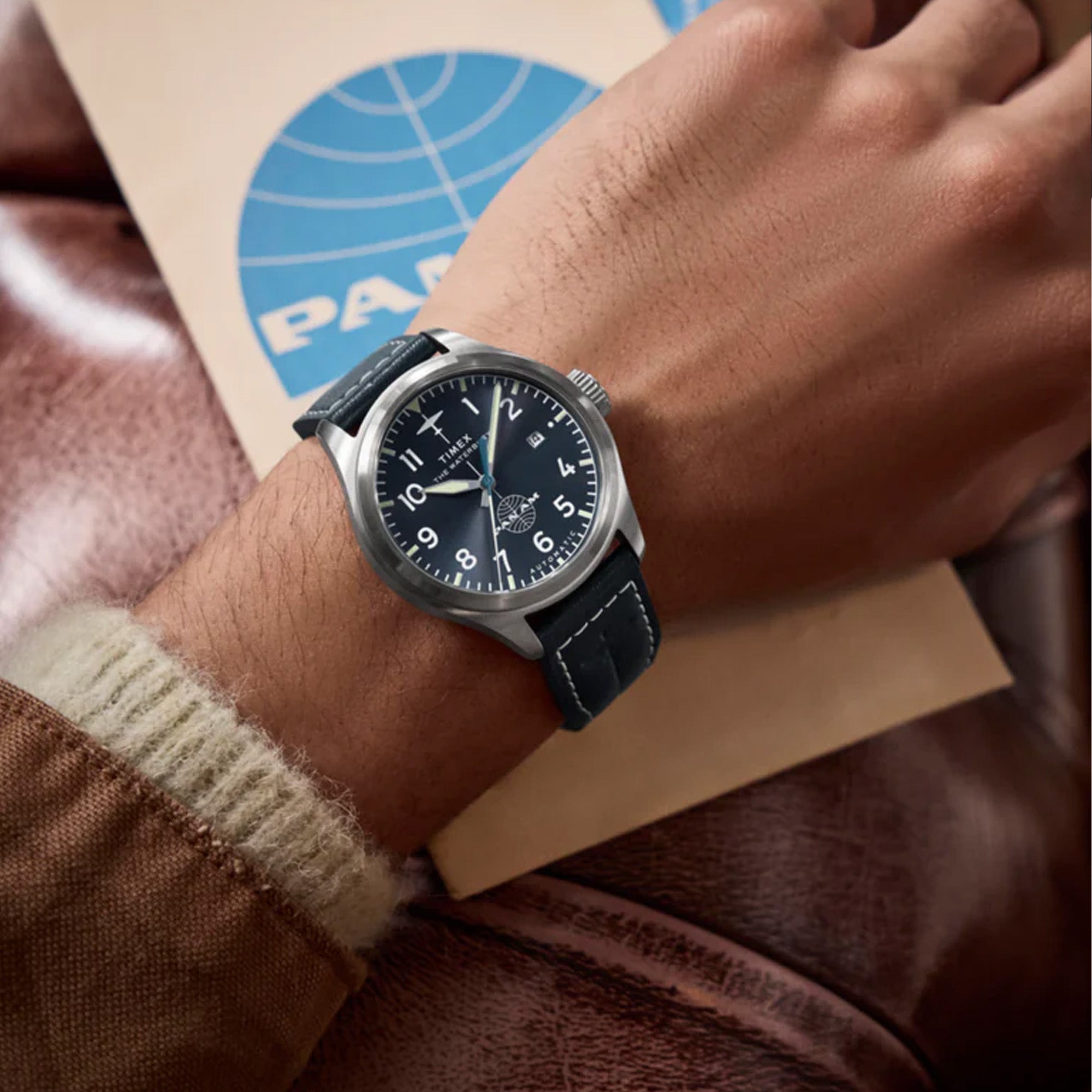 Timex x Pan Am Waterbury Traditional Automatic Men's 41mm Watch TW2Y38800