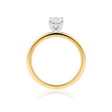 Everlasting 0.75ct TW Oval Lab-Grown Diamond Solitaire Engagement Ring in 18ct Yellow and White Gold