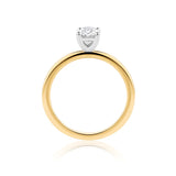 Everlasting 0.75ct TW Oval Lab-Grown Diamond Solitaire Engagement Ring in 18ct Yellow and White Gold