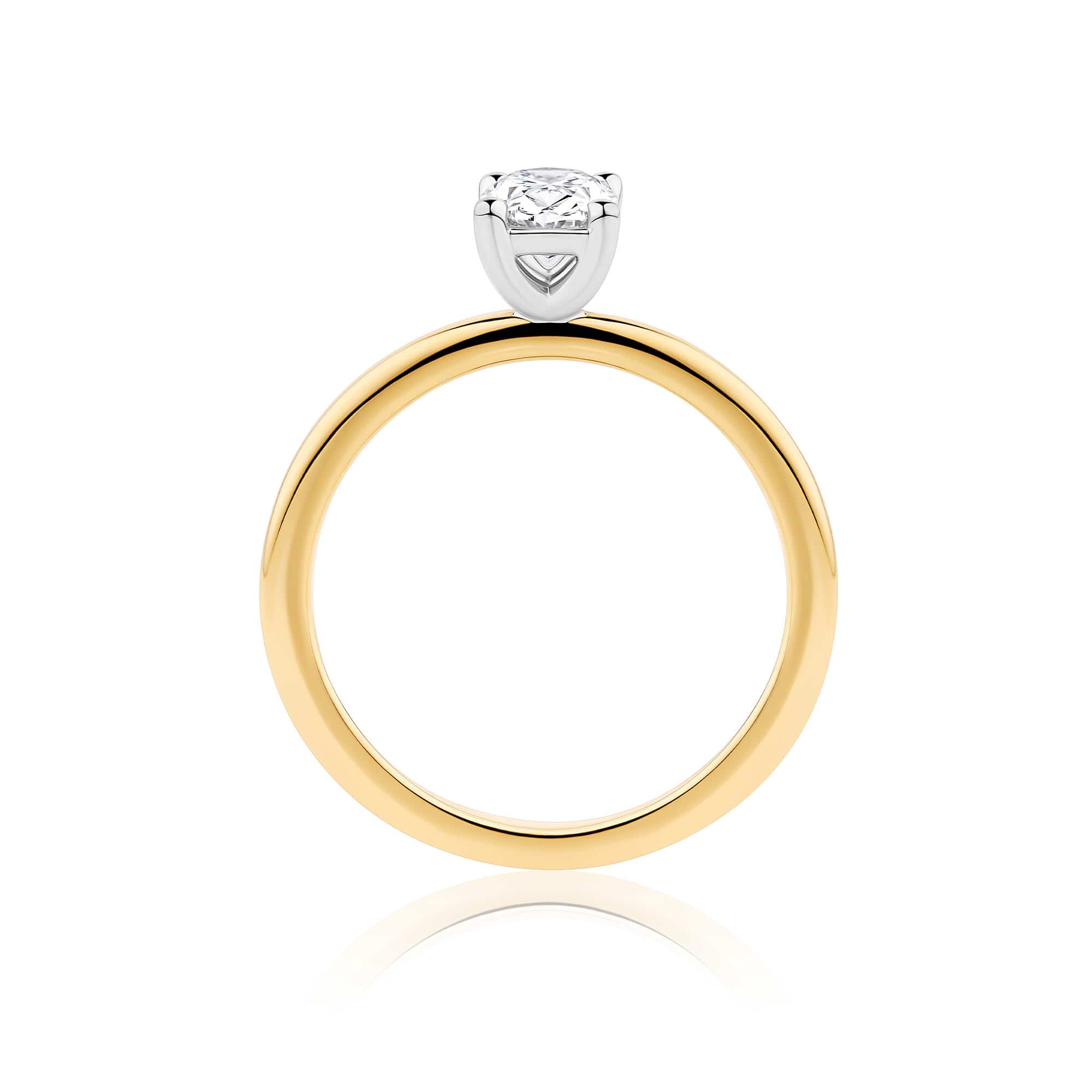 Everlasting 0.75ct TW Oval Lab-Grown Diamond Solitaire Engagement Ring in 18ct Yellow and White Gold