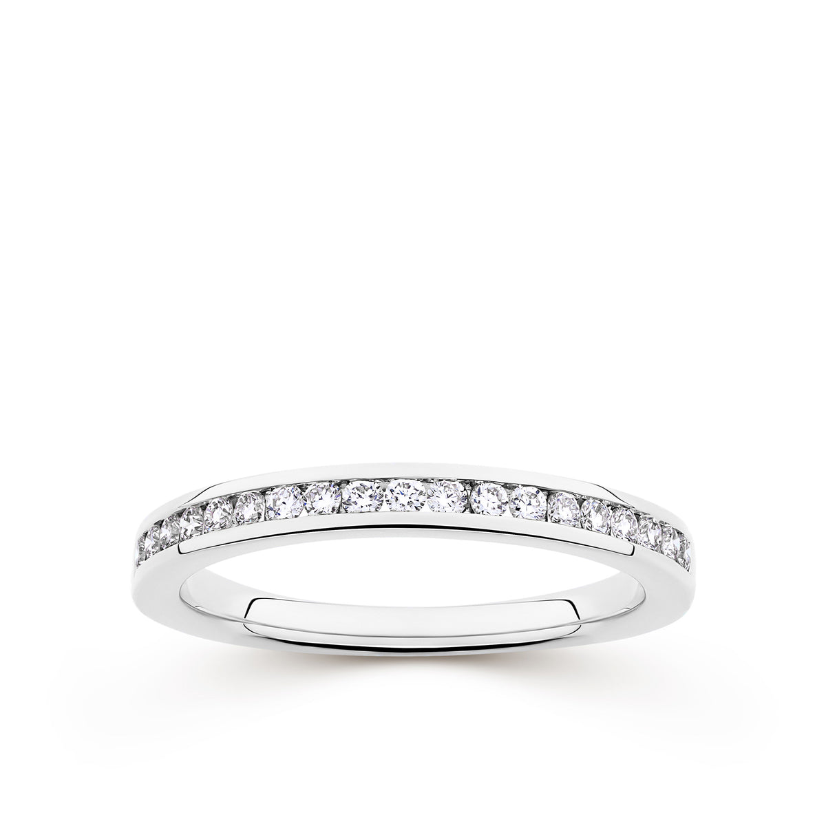 Everlasting 0.25ct TW Lab-Grown Diamond Channel Set Wedding Band in 18ct White Gold
