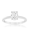 1.00ct Diamond Oval Cut Solitaire Engagement Ring in 18ct White Gold