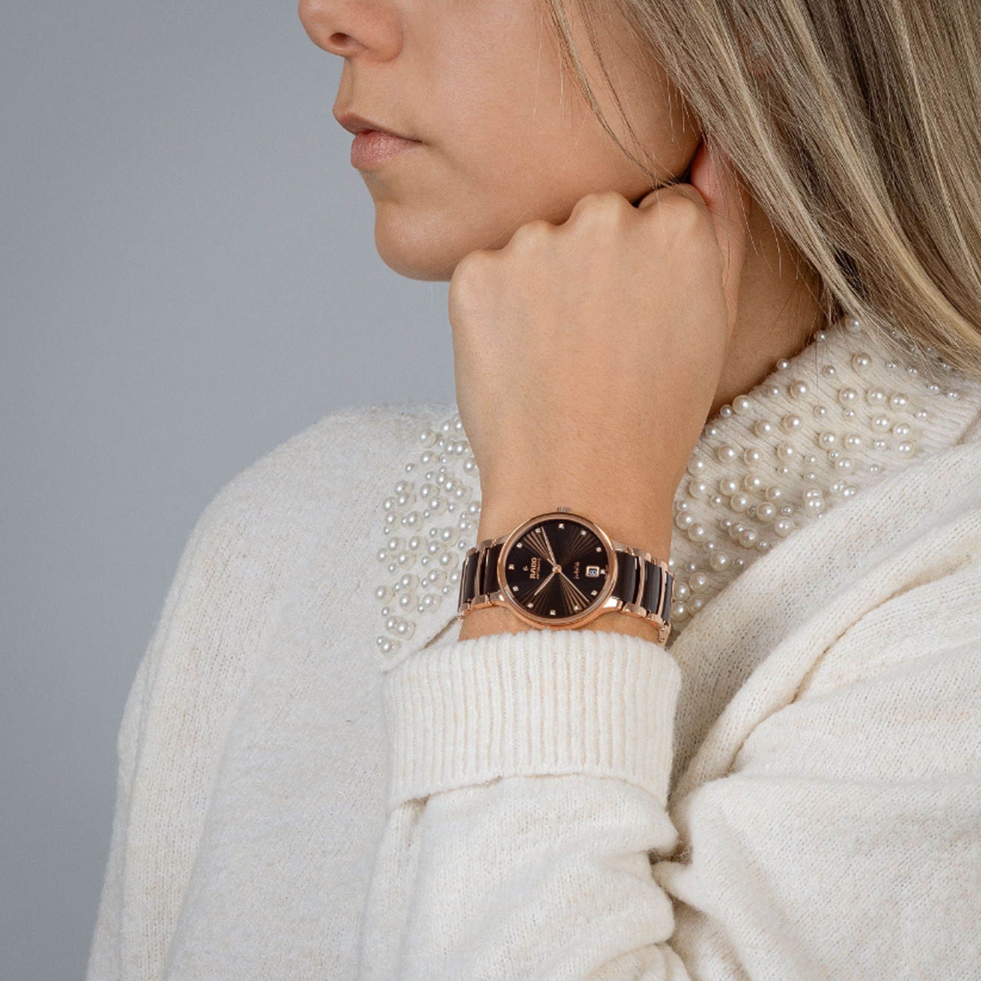 Rado Centrix Women's 35mm Automatic Ceramic & Rose PVD Watch R30 037 732