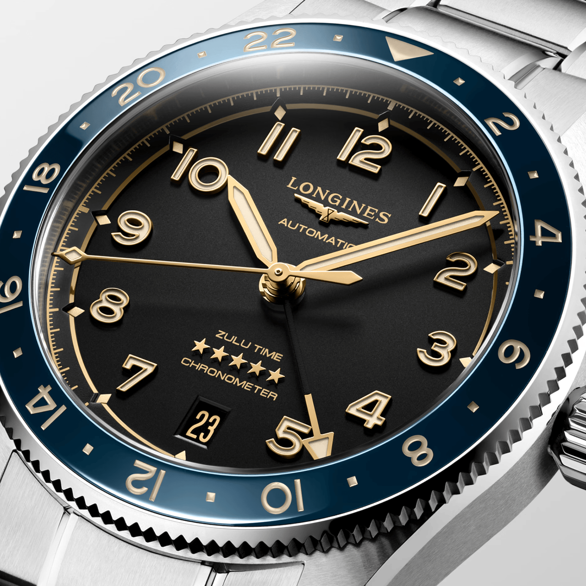 Longines Spirit Zulu Automatic GMT Men's 39mm Watch L3.802.4.60.6