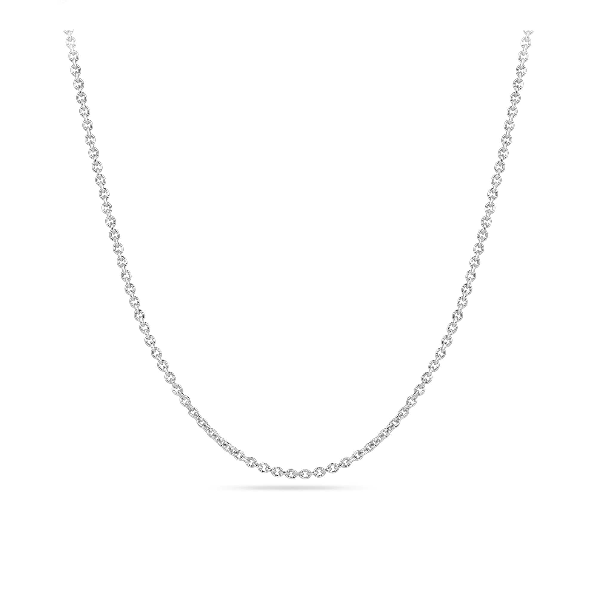 Cable Link Chain in 18ct White Gold