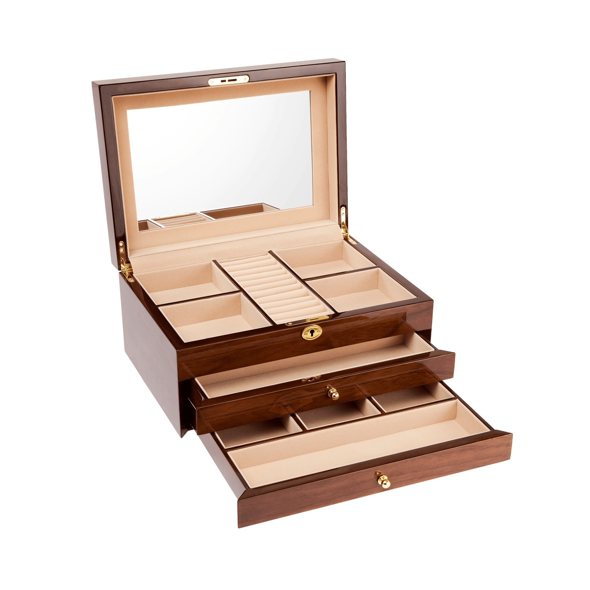 Timber Jewellery Box in Walnut Finish