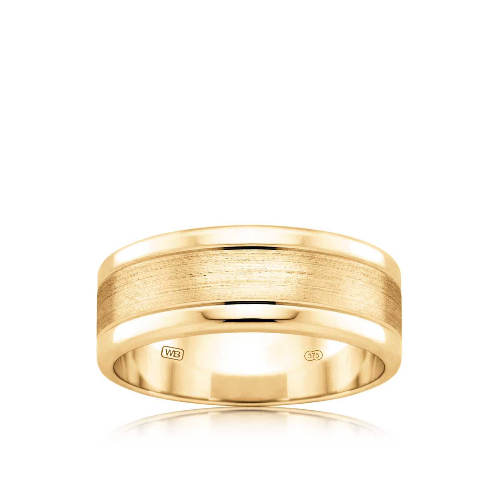 Flat Ezi Grain Parallel Wedding Ring in 9ct Yellow Gold