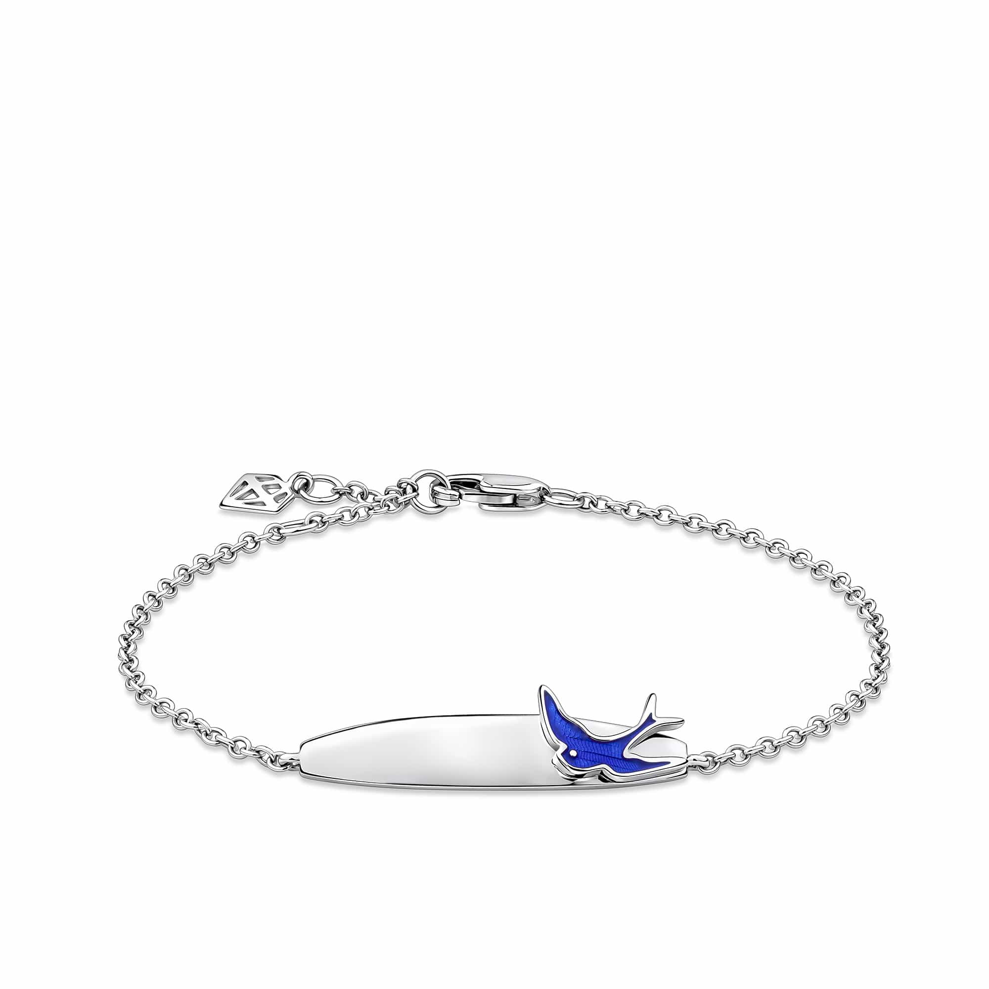 Bluebird of Happiness Children's Heart Bracelet in Sterling Silver
