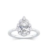 Everlasting 1.58ct TW Pear Lab-Grown Diamond Vintage Halo Engagement Ring in 18ct White Gold