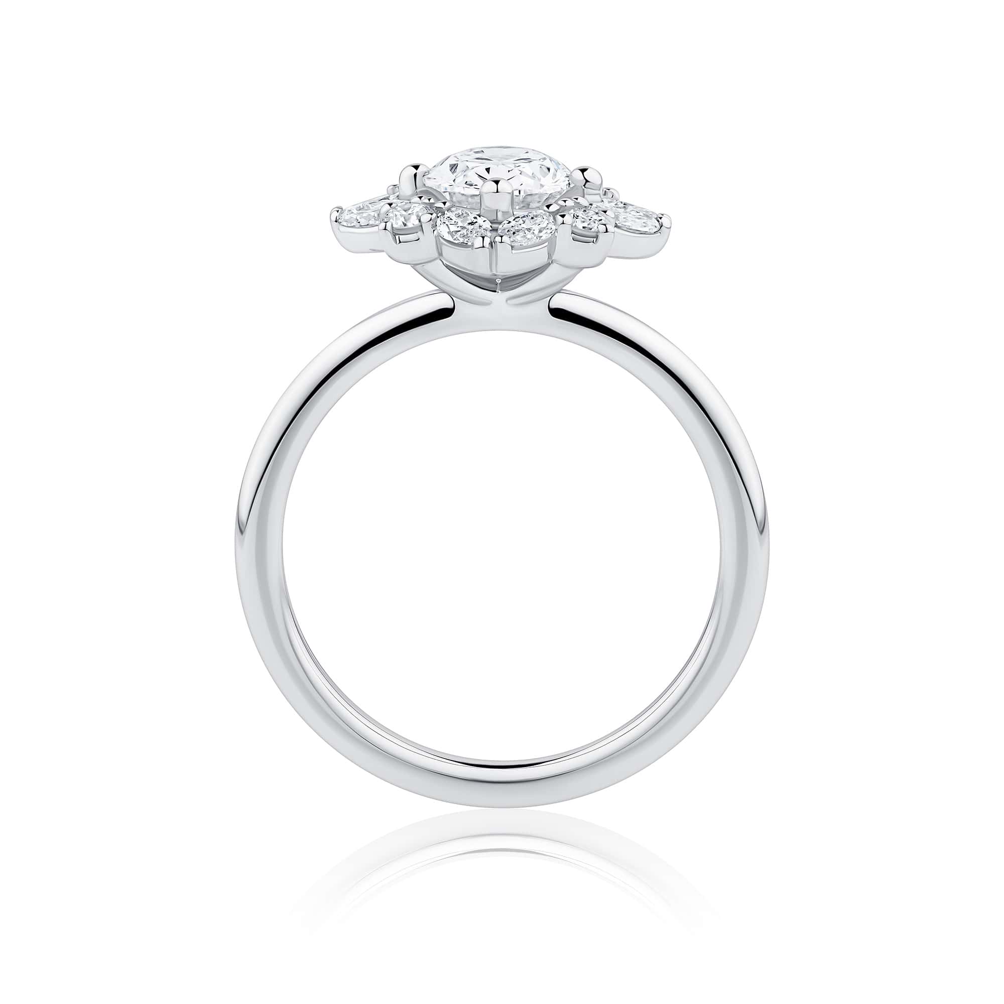 Everlasting 1.73ct TW Oval Lab-Grown Diamond Vintage Halo Engagement Ring in 18ct White Gold