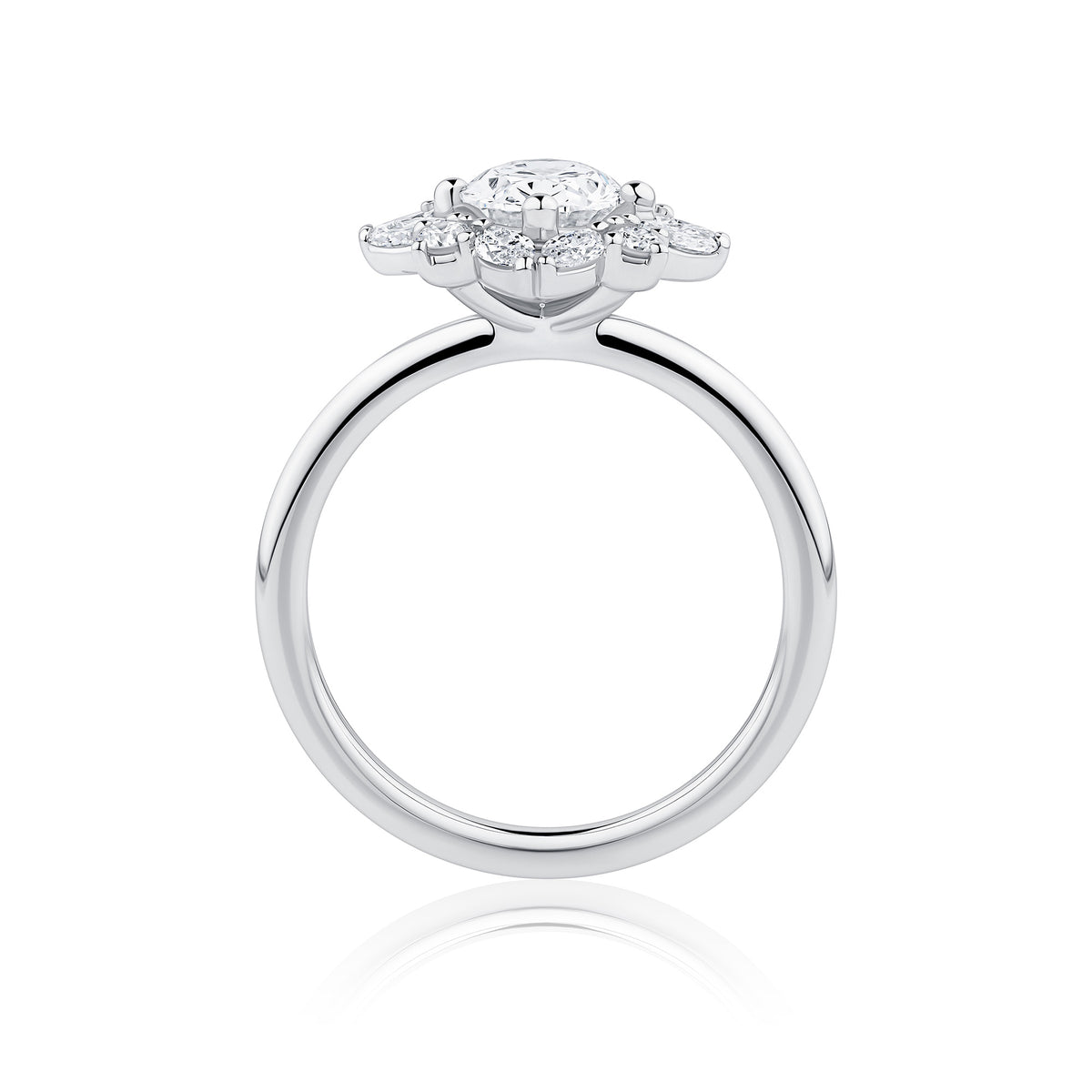 Everlasting 1.73ct TW Oval Lab-Grown Diamond Vintage Halo Engagement Ring in 18ct White Gold