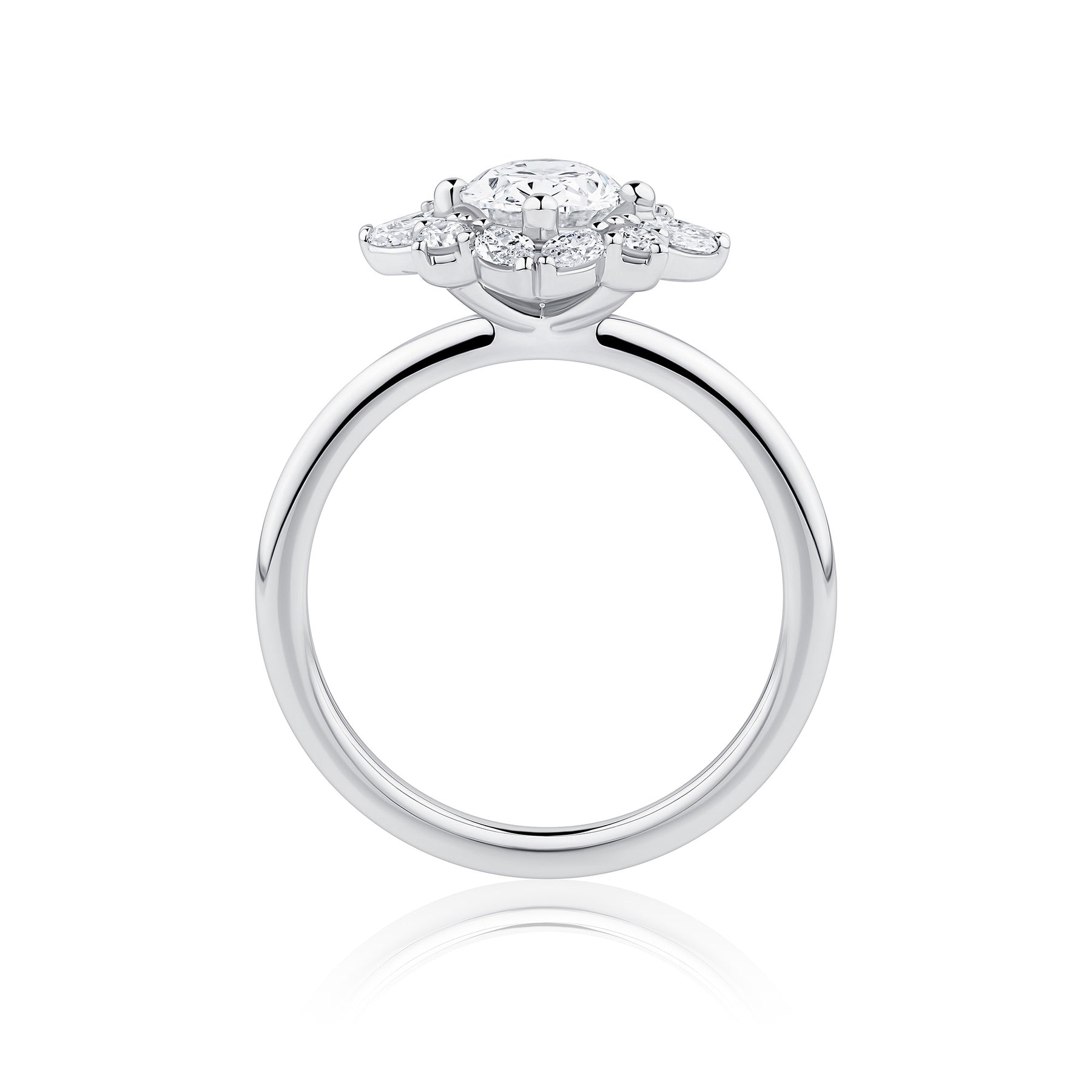 Everlasting 1.73ct TW Oval Lab-Grown Diamond Vintage Halo Engagement Ring in 18ct White Gold