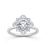 Everlasting 1.73ct TW Round Brilliant Lab-Grown Diamond Vintage Halo Engagement Ring in 18ct White Gold