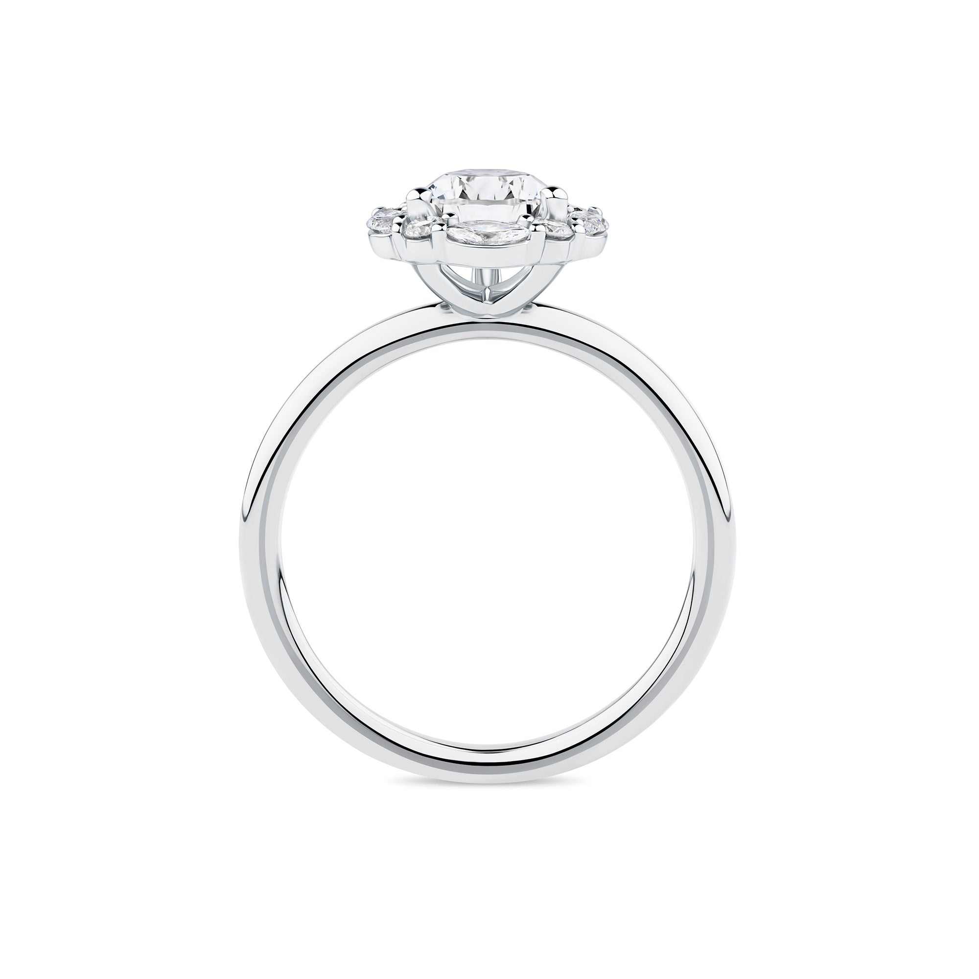 Everlasting 1.58ct TW Pear Lab-Grown Diamond Vintage Halo Engagement Ring in 18ct White Gold