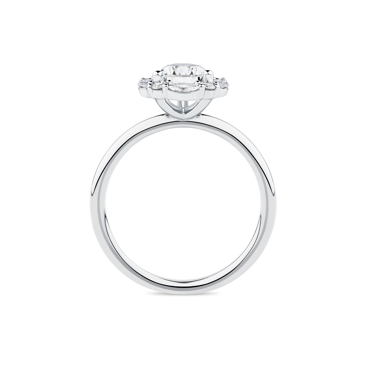 Everlasting 1.58ct TW Pear Lab-Grown Diamond Vintage Halo Engagement Ring in 18ct White Gold