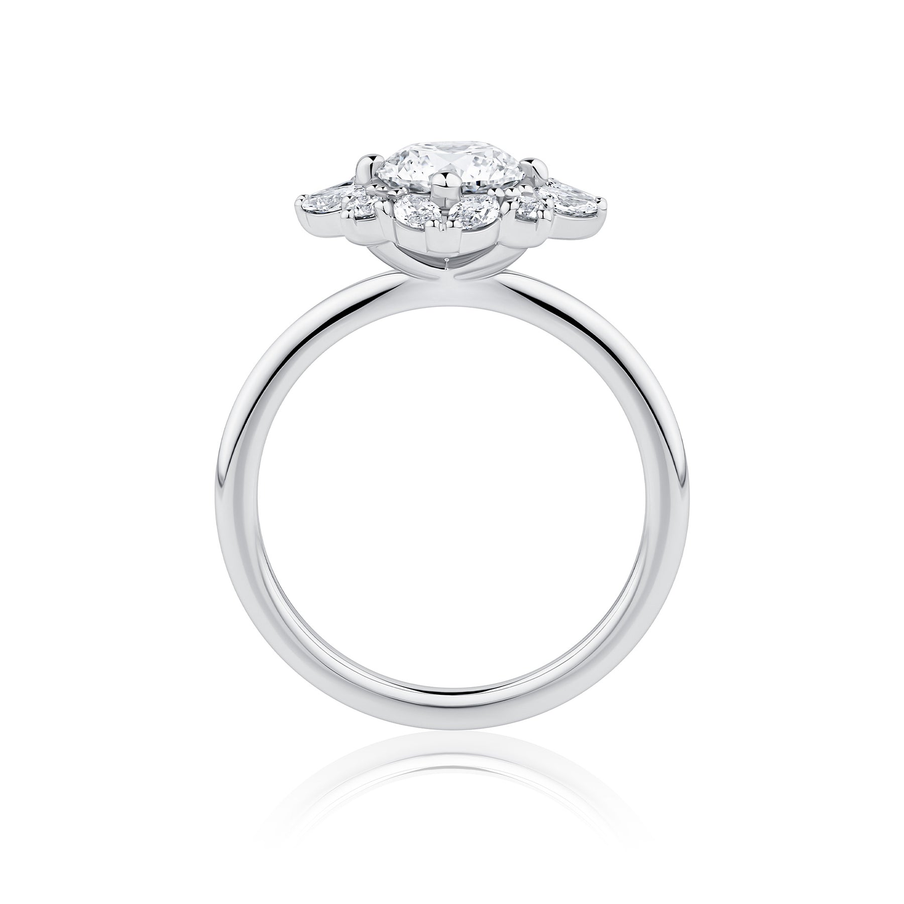 Everlasting 1.73ct TW Round Brilliant Lab-Grown Diamond Vintage Halo Engagement Ring in 18ct White Gold