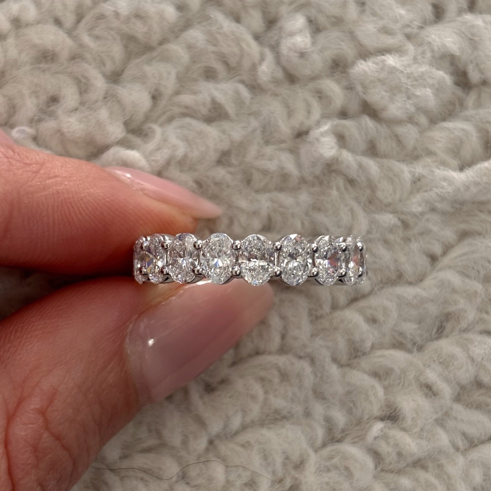 Everlasting 3.80ct TW Oval Lab-Grown Diamond Full Eternity Wedding Band in 18ct White Gold