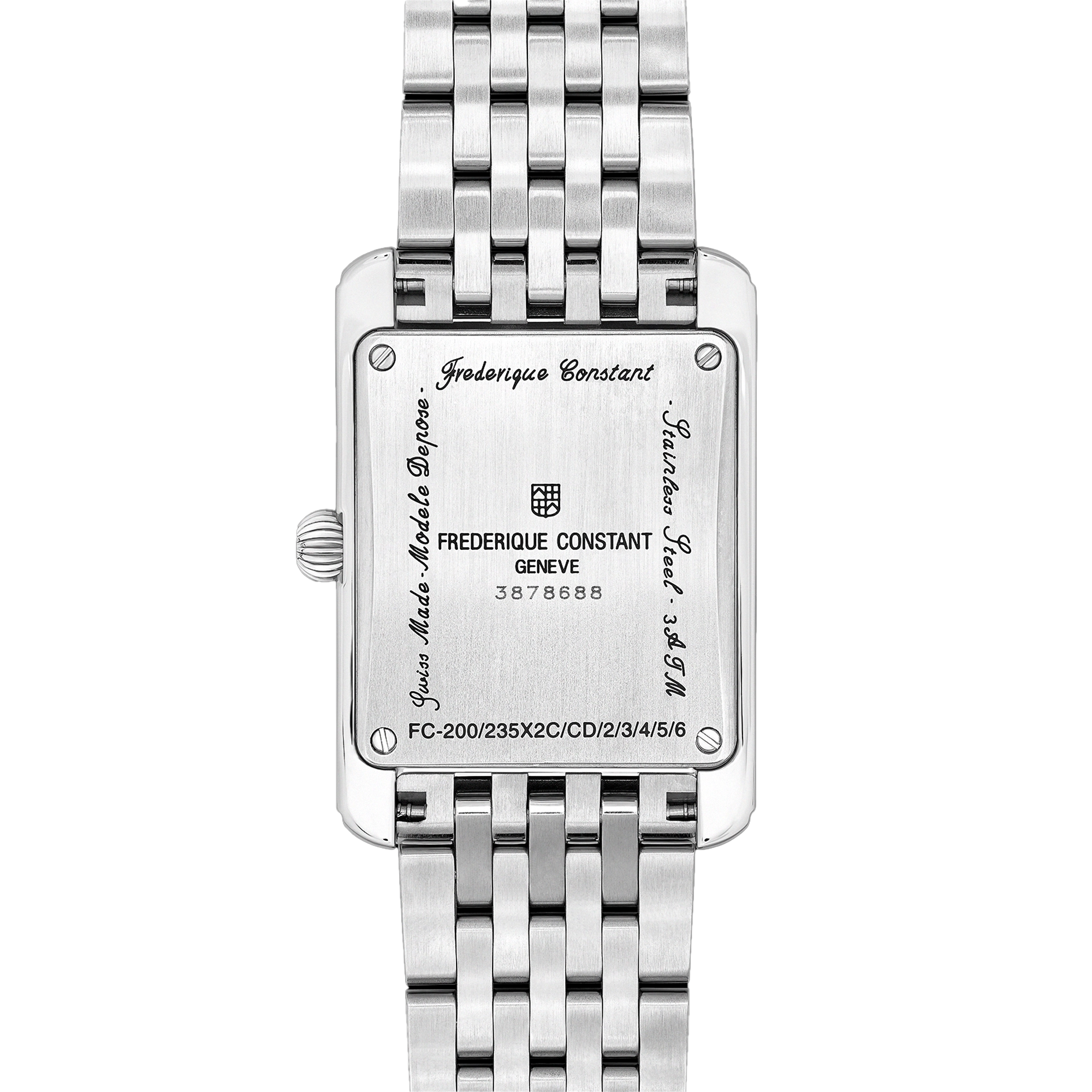 Frederique Constant Carree 25 x 27mm Quartz Stainless Steel Watch FC-235S2C6B