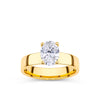 Everlasting 1.25ct TW Oval Lab-Grown Diamond Wide Band Solitaire Engagement Ring in 18ct Yellow Gold