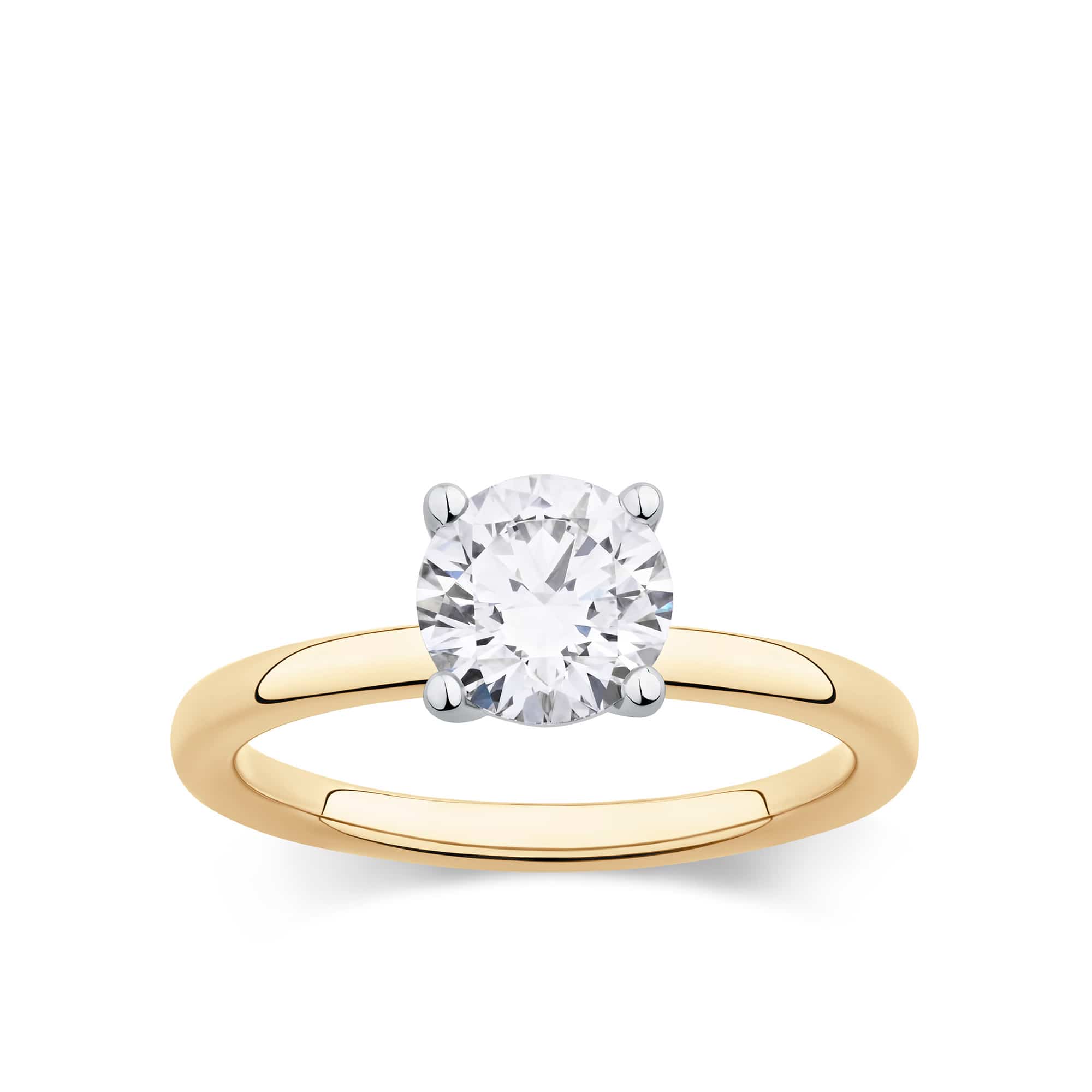 Everlasting 1.25ct TW Round Brilliant Lab-Grown Diamond Solitaire Engagement Ring in 18ct Yellow and White Gold