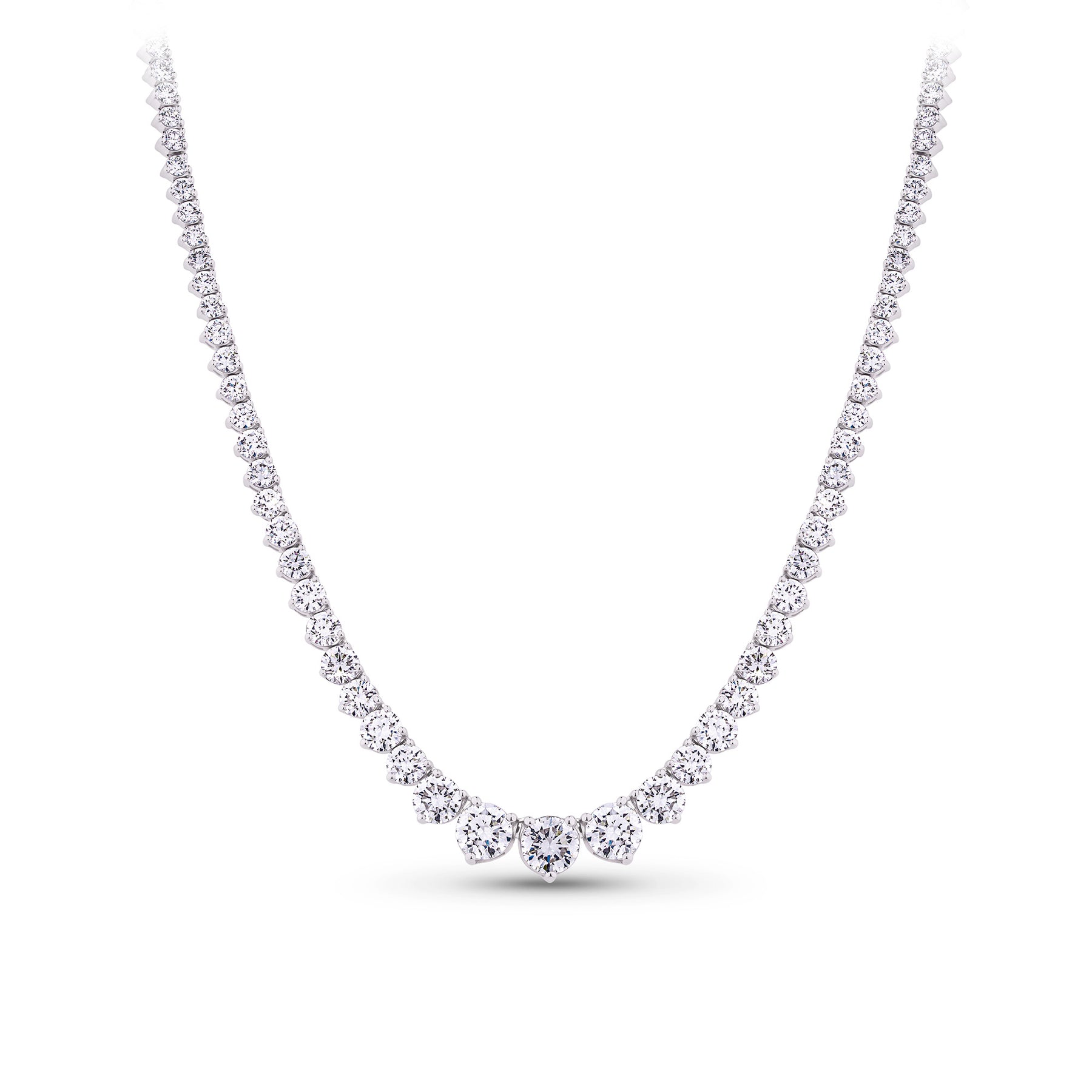 10.00ct TW Lab Grown Diamond Tennis Necklace in 18ct White Gold