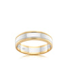 Ezi Pattern Wedding Ring in 9ct White and Yellow Gold