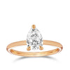 1.00ct Diamond Pear Cut Solitaire Engagement Ring in 18ct Rose Gold