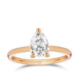 1.00ct Diamond Pear Cut Solitaire Engagement Ring in 18ct Rose Gold