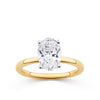 Everlasting 2.00ct TW Oval Lab-Grown Diamond Solitaire Engagement Ring in 18ct Yellow and White Gold