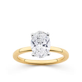 Everlasting 2.00ct TW Oval Lab-Grown Diamond Solitaire Engagement Ring in 18ct Yellow and White Gold